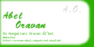 abel oravan business card